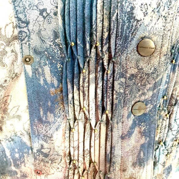 Whimsigoth Mystical Cottagegoth TieDye Jacket 10 Art To Wear Smocked Embellished - Picture 5 of 12